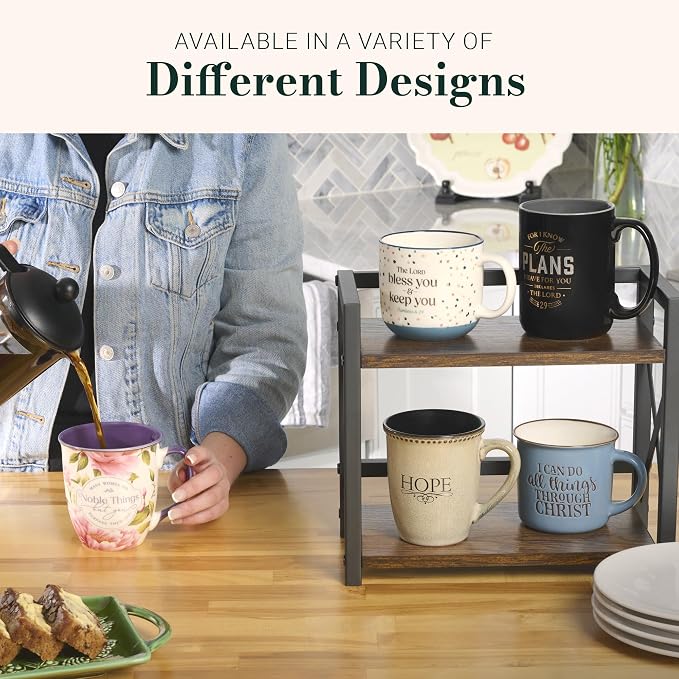 Christian Art Gifts Large Inspirational Scripture Ceramic Coffee & Tea Mug - Image 9