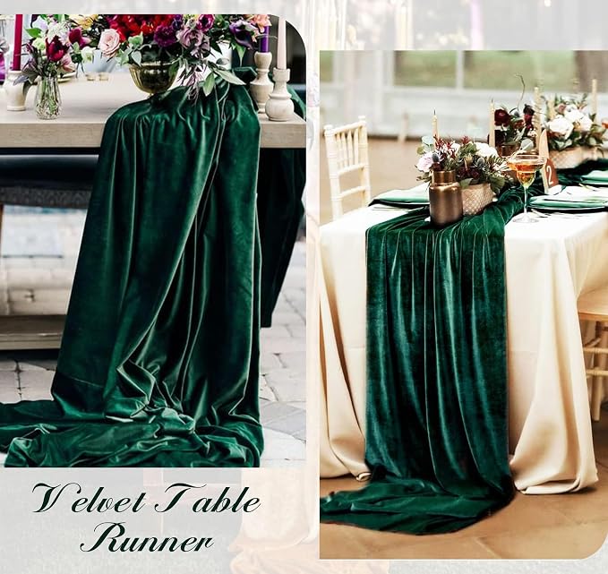 Velvet Table Runner 20 x 120 Inches 10ft Luxurious Thick Soft Velvet Christmas - Image 7