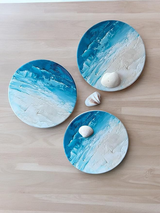 Ceramic Marble Coasters Set of 6, Absorbent Drink Coasters - Image 9