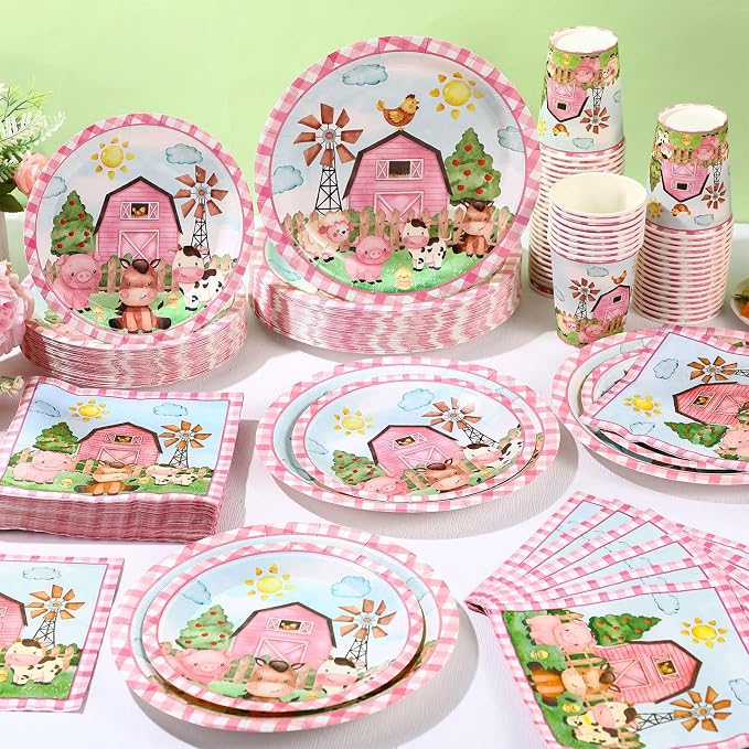 Funnymoom 250 Pcs Farm Animals Themed Party Decorations Barn Animal Paper - Image 6