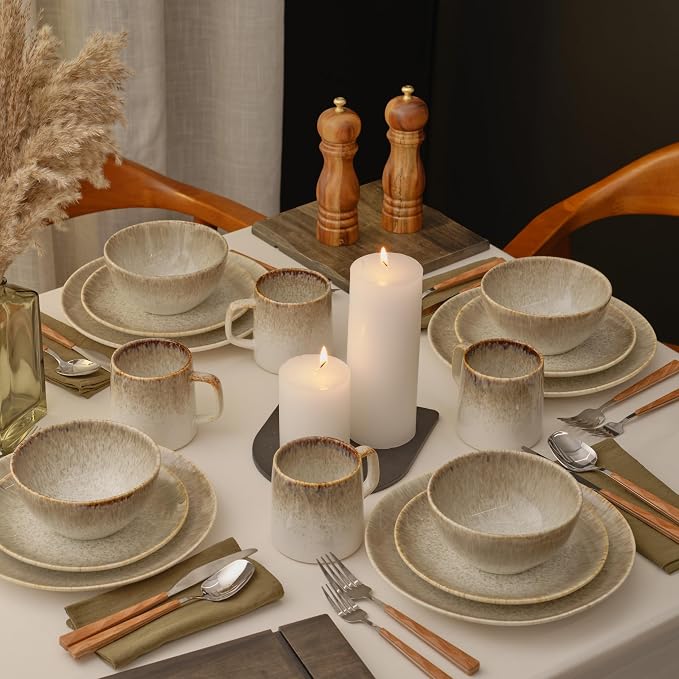 Yellowstone 4-Pc Rainwater Cereal Bowl Set – Durable Stoneware Bowls - Image 8