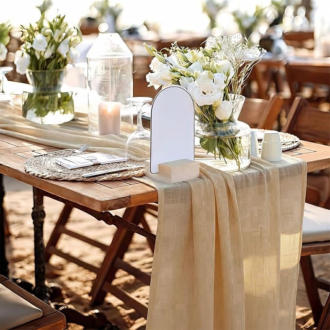 Cheesecloth Table Runner, 120 Inch 10 FT, Champagne | 1 Pack, 35x120 Inches - Image 8