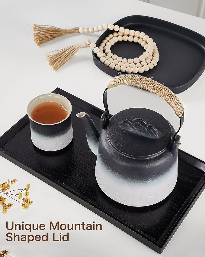 ZENS Ceramic Teapot with Infuser, 33.8oz Japanese Teapot - Image 7