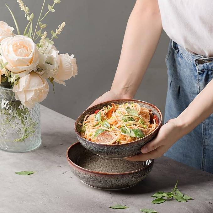 30oz Ceramic bowls set of 4-8" serving bowls - Image 6
