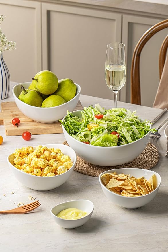 Porcelain Serving Bowls set for Entertaining, 3-11-20-32-50 Ounce, Scratch - Image 7