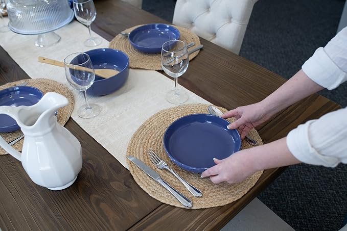 Elanze Designs Bistro Glossy Ceramic 8.5 inch Shallow Pasta Dinner Bowls Set of - Image 6