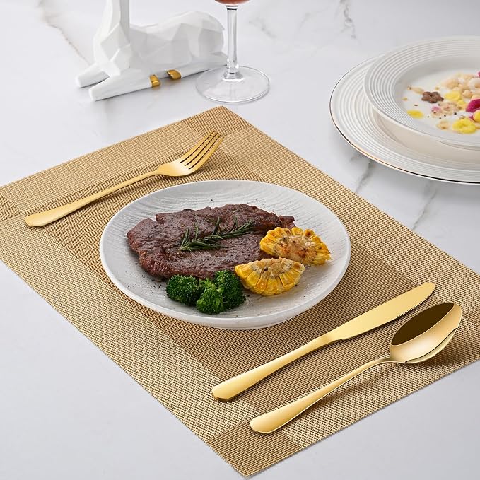 DEHOV 30 PCs Gold Flatware Sets Service - Image 7