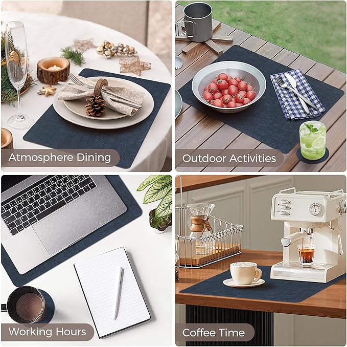 NCUE Vinyl Placemats Set of 8, Heat Resistant, Nonslip Faux Leather Waterproof - Image 6