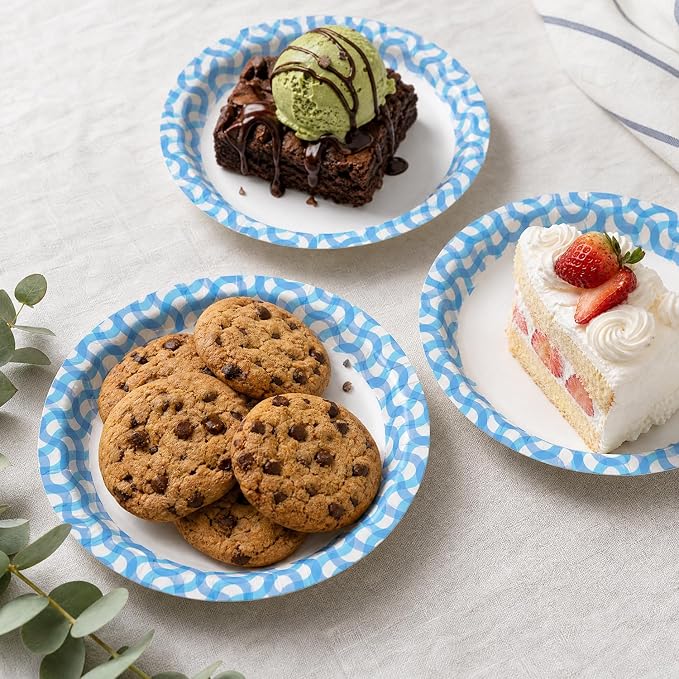 Ginkgo 6 Inch Paper Plates 500 Pack, Disposable Dessert Plates | Small Heavy - Image 6
