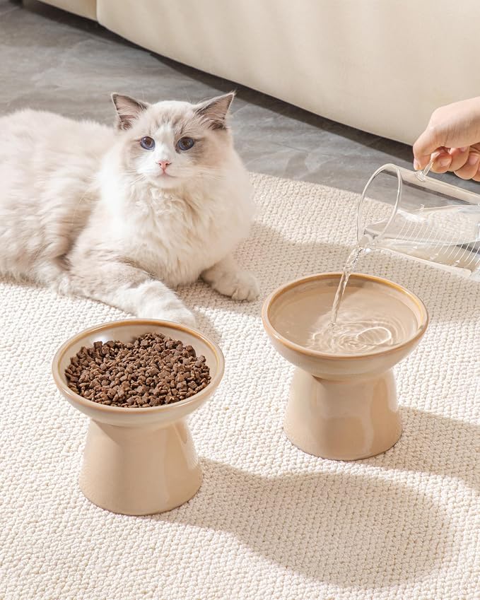 vancasso Ceramic Elevated Cat Bowls 2-Pack - Image 9