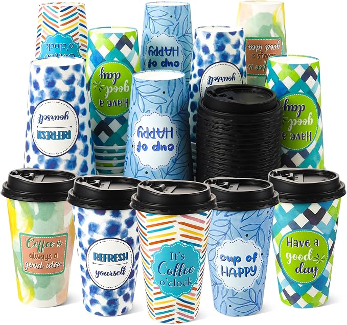 50 Pack 16 oz Disposable Coffee Cups - Image 8