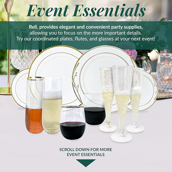 Reli. Disposable Wine Glasses | Clear | Stemless, Shatterproof | Plastic - Image 6
