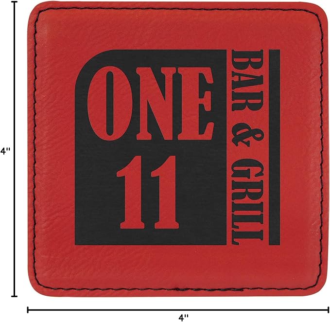 Custom Engraved Coasters | Personalized Leather Coaster | Set of 6 | Drink - Image 5