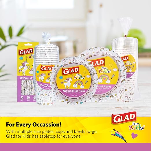 Glad for Kids Unicorn Paper Mini Snack Bowls, Lids Not Included - Image 6