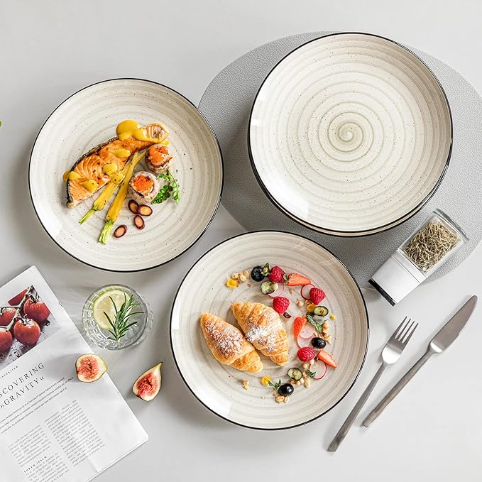 vancasso Bonbon Dinner Plates Set of 6, 10.5 Inch Ceramic Dinner Pasta Plates - Image 6