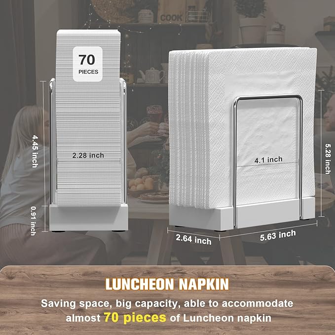 Wican Napkin Holder for Table, Bamboo Iron Standing Napkin Dispenser | Kitchen - Image 7