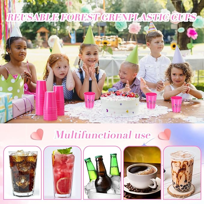 Yungyan 50 Pack 16 oz Stadium Cups Reusable Plastic Cups Blank Drink Stadium - Image 7