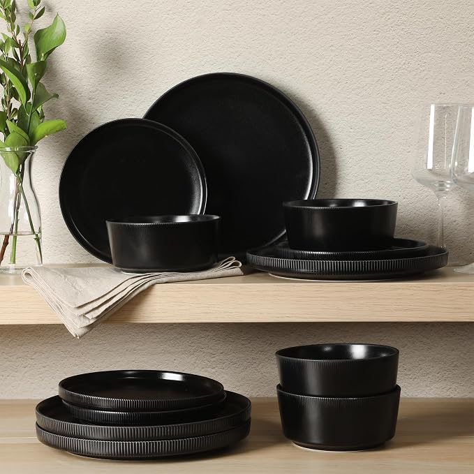 Gibson Home Dempsey Road 12-Piece Stoneware Dinnerware Set – Service - Image 7