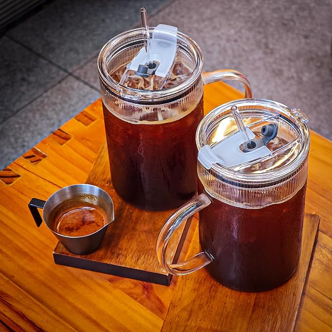 20oz Glass Tumblers with Lids and Straws - Image 8