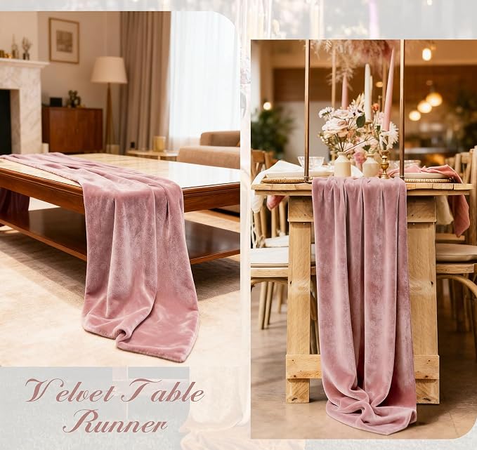 Velvet Table Runner 20 x 120 Inches 10ft Luxurious Thick Soft Velvet - Image 7