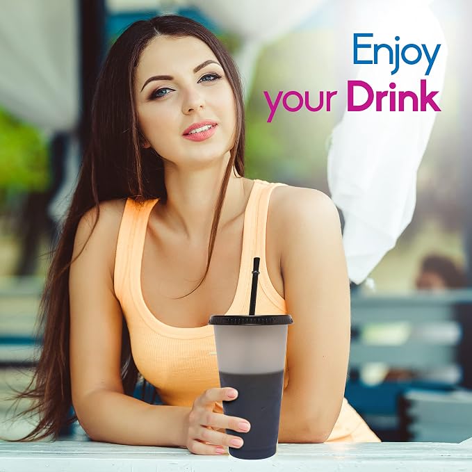 Color Changing Cups with Lids and Straws 12pcs, 24Oz - Image 6