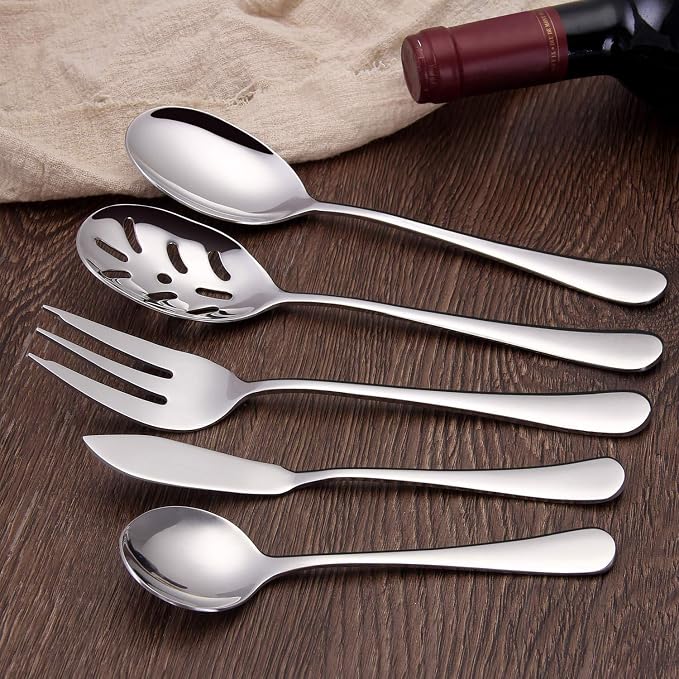 SHARECOOK 5-Piece 18/0 Stainless Steel Serving Set, Large Hostess Set - Image 6