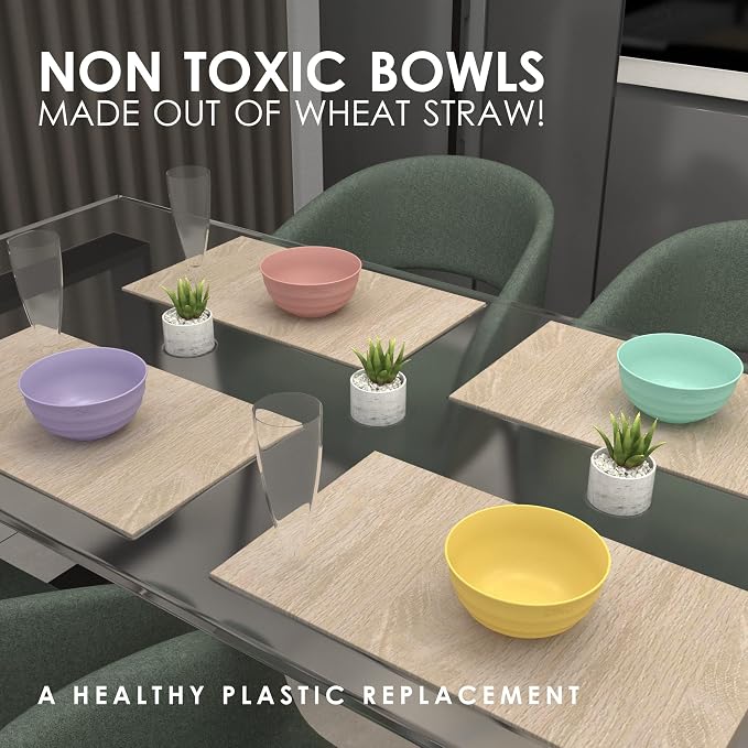 60-OZ 6 Large Wheat Straw Bowls - Image 7
