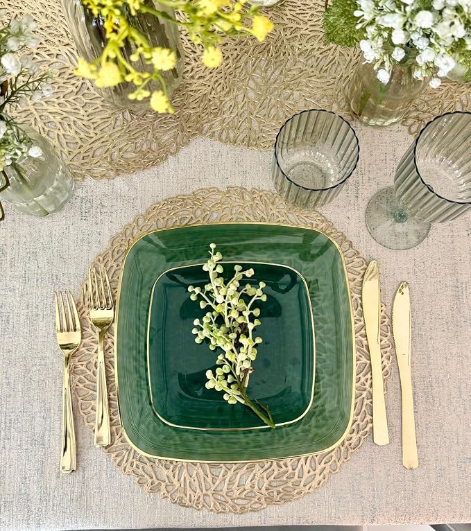" OCCASIONS " 640pcs set-Wedding Party Disposable Plastic Plate Set -80 x 10'' - Image 9
