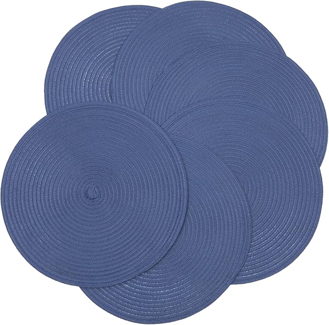 SHACOS Round Placemats Set of 6 Washable 15 inch Round Table Mats Cotton - Image 8