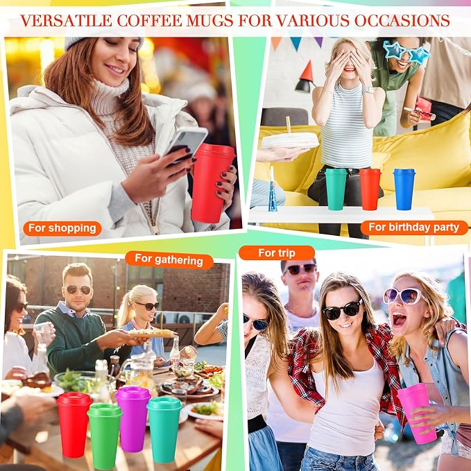 Honeydak 45 Pack 16 oz Reusable Coffee Cups - Image 6