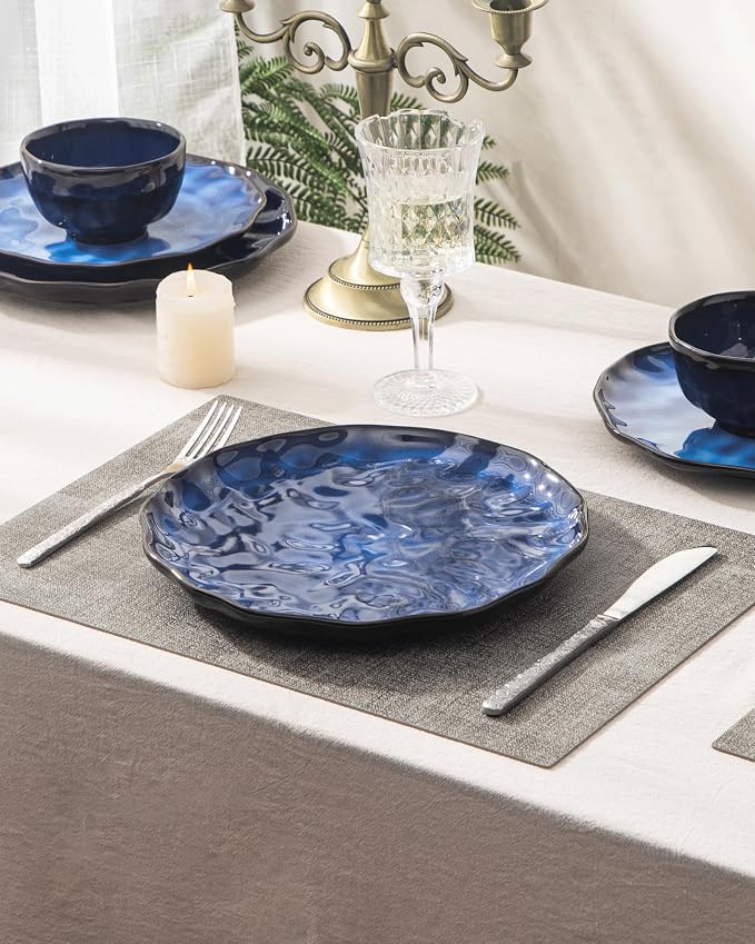 4-piece set, natural active glaze plate and bowl set, microwave and dishwasher - Image 6
