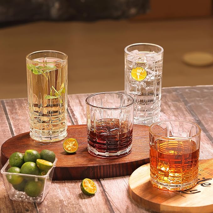 Moretoes Drinking Glasses Set of 12, Mixed Drink Cocktail Glass | 6 Highball - Image 7