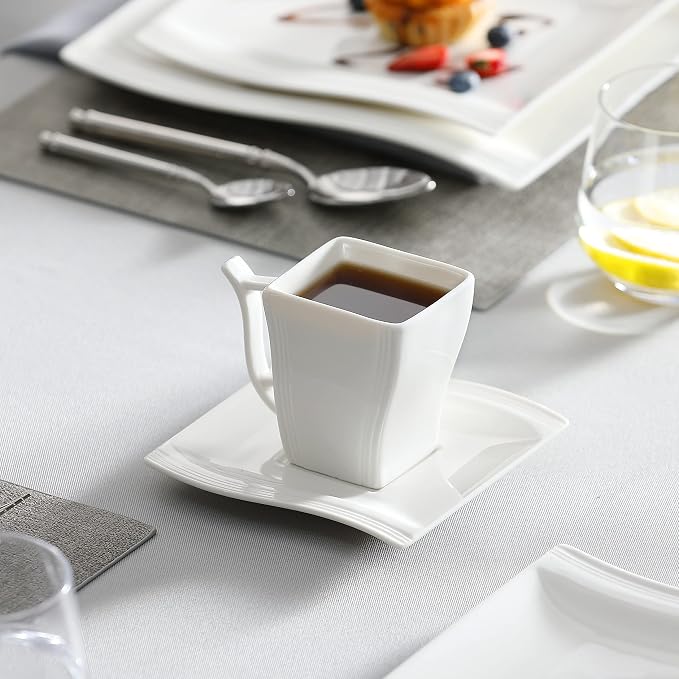 MALACASA Ivory White Dinnerware Sets, 30-Piece Porcelain Plates and Bowls Sets - Image 8