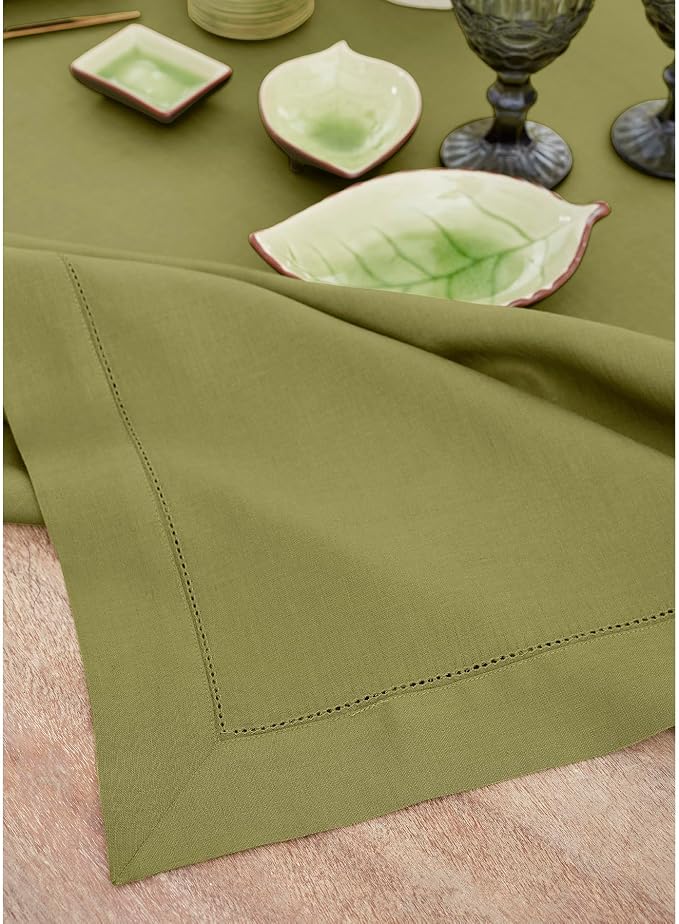 Solino Home 100% Pure Linen Dining Table Runner Avocado Woven, 14 x 72 in | - Image 9