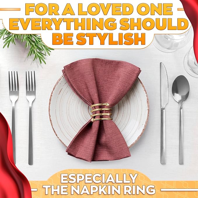 Gold Napkin Rings Set of 8, Elegant Spiral Holders - Image 9