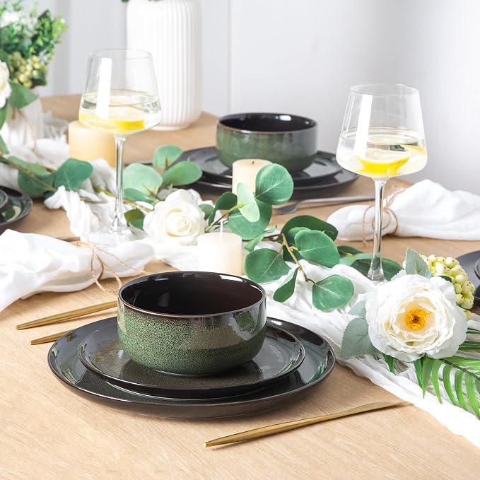 LERATIO Ceramic Dinner Plates Set of 4, 10.5 Inch Reactive Glaze Plate Sets | - Image 7