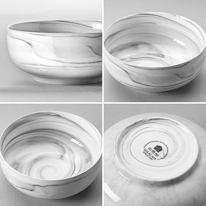 MALACASA Salad Soup Bowls Set of 2, 44 OZ Ceramic Bowls - Image 8