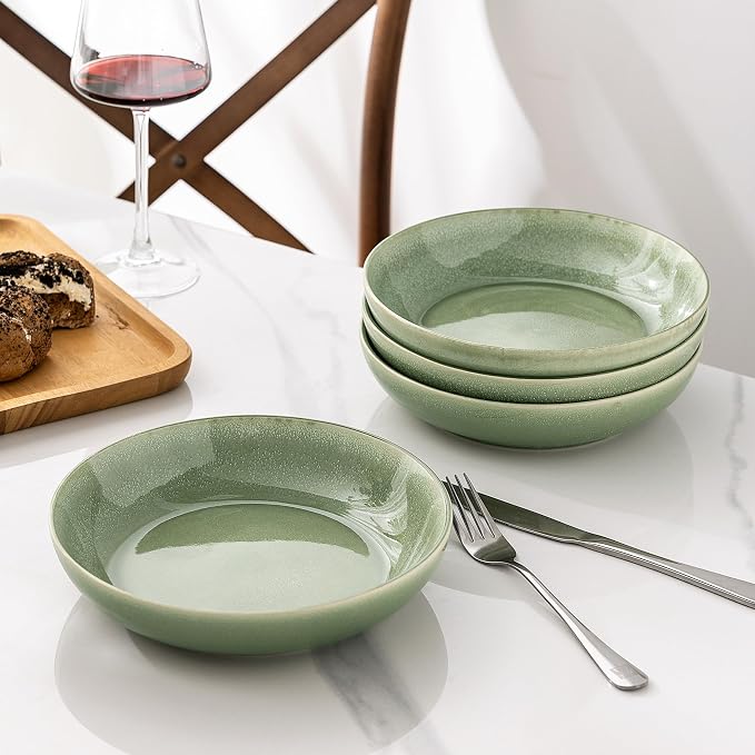 AmorArc 8.5’’ Ceramic Pasta Bowls Set of 6, 36oz Large Stoneware Bowls Set | - Image 8