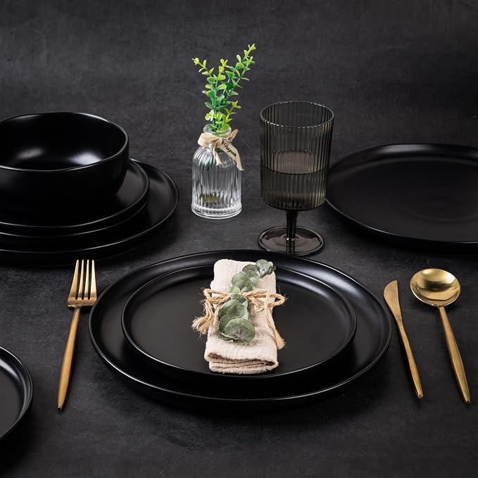 AmorArc Ceramic Dinner Plates Set of 6, 10.25 Inch Stoneware Dishes Set | Wavy - Image 7