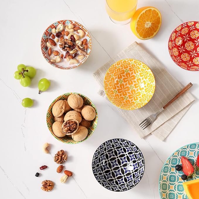 Metahom Dessert Bowls, Small Colorful Bowls 10 Oz, Ceramic Bowl Set - Image 7