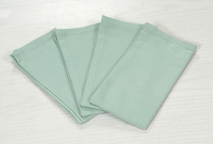 ACCENTHOME Accent Home 100% Cotton Napkins, Delicate Cloth Napkins for Dinners, Parties and Weddings,18 x 18 Inch Set of 12 - Teal