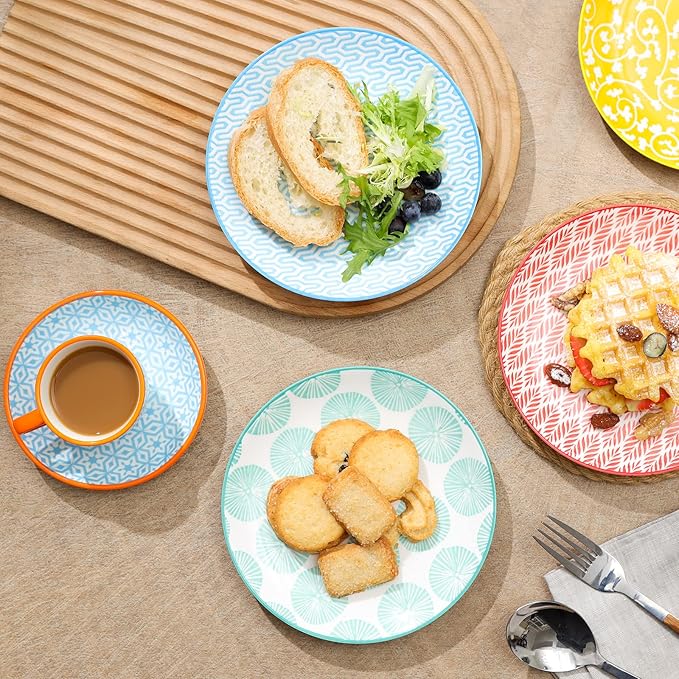 Selamica Ceramic Dessert Plates Set of 6, 6 Inch Mini Dinner Plates - Image 7