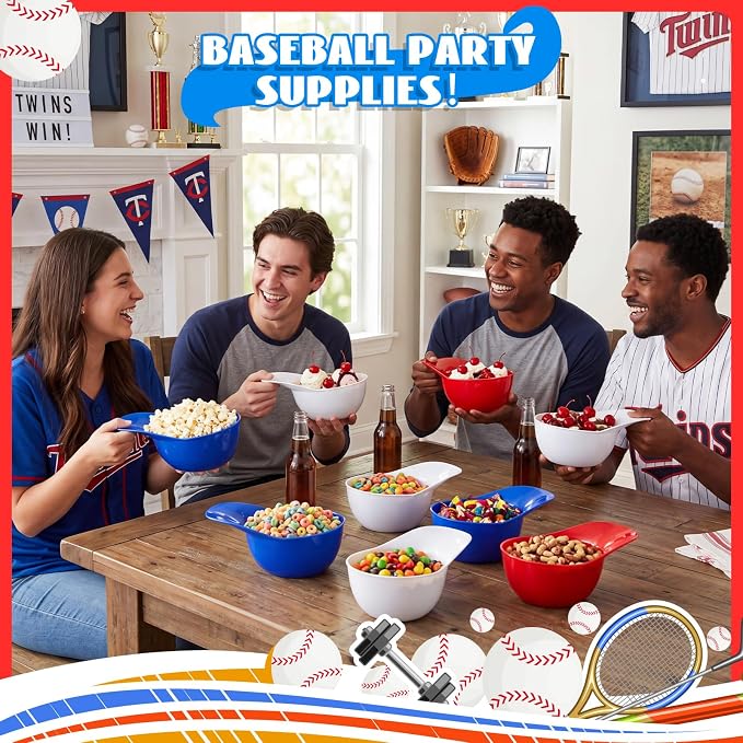 Ice Cream Dessert Baseball Cap Bowls Baseball Helmet Snack Bowl 8 oz Mini Party - Image 7