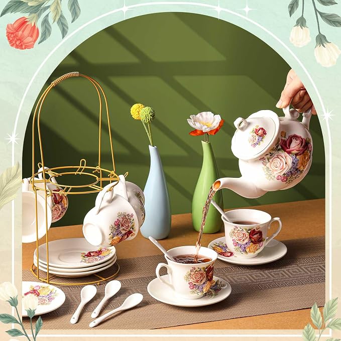 Zhehao 20 Pcs Porcelain Tea Set - Image 6