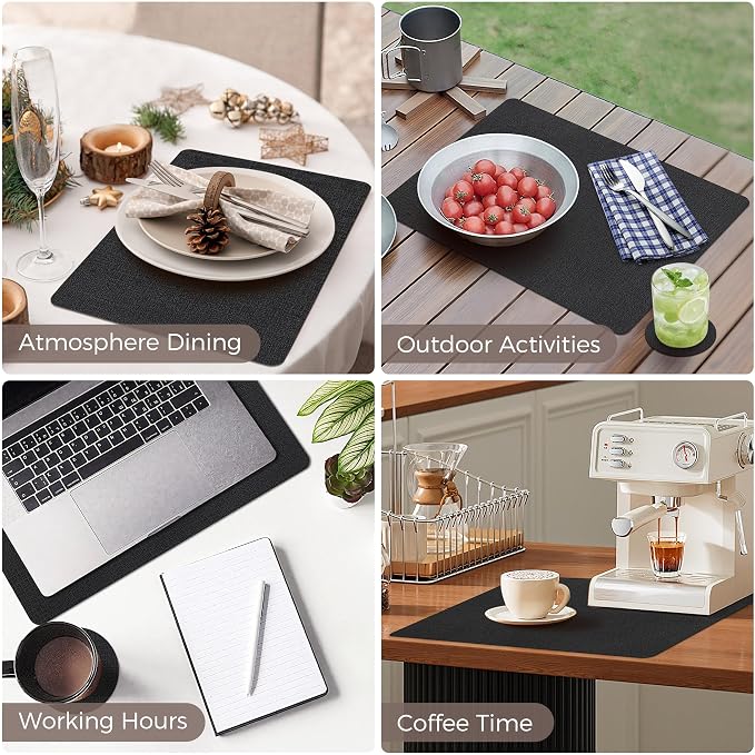 NCUE Vinyl Placemats Set of 8, Heat Resistant, Nonslip Faux Leather Waterproof - Image 6