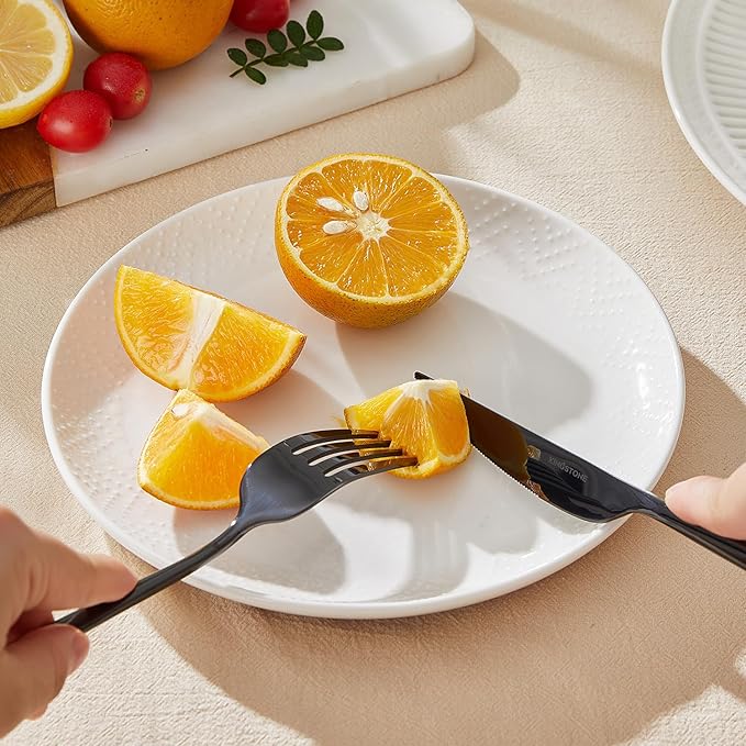 18/10 Silverware Set for 4, 20 Piece Black Stainless Steel Flatware Cutlery | - Image 9