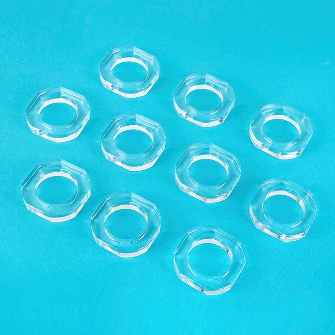 Clear Acrylic Napkin Rings, Bulk Set of 12, Table Settings | 2.25x2.25x0.5 in - Image 9