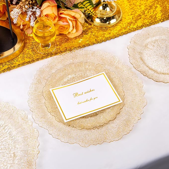 U-QE 60PCS Gold Plates for Party - Image 9