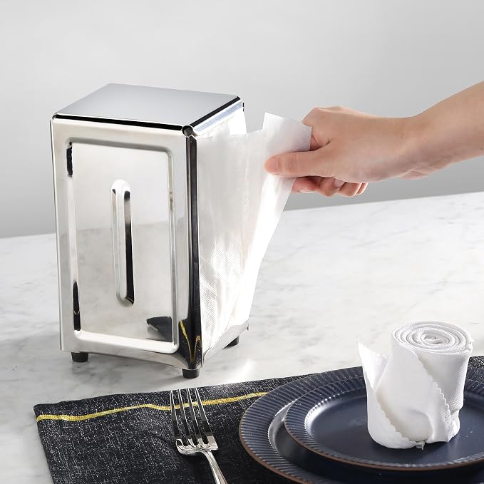 New Star Foodservice Stainless Steel Restaurant Grade, Tall Napkin Dispenser - Image 6