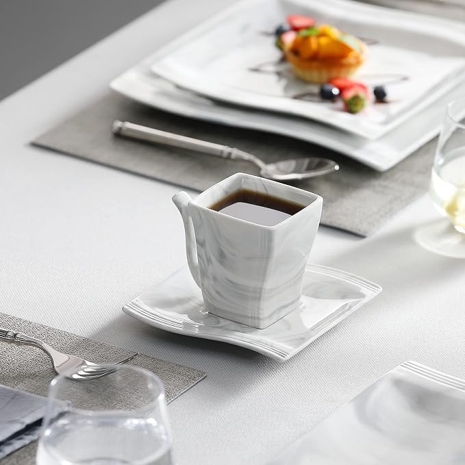 MALACASA Plates and Bowls Sets, 30 Piece Porcelain Dinnerware Sets - Image 8